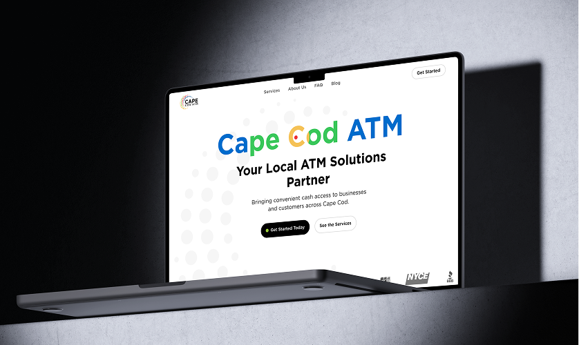 Cape Cod ATM website on a laptop